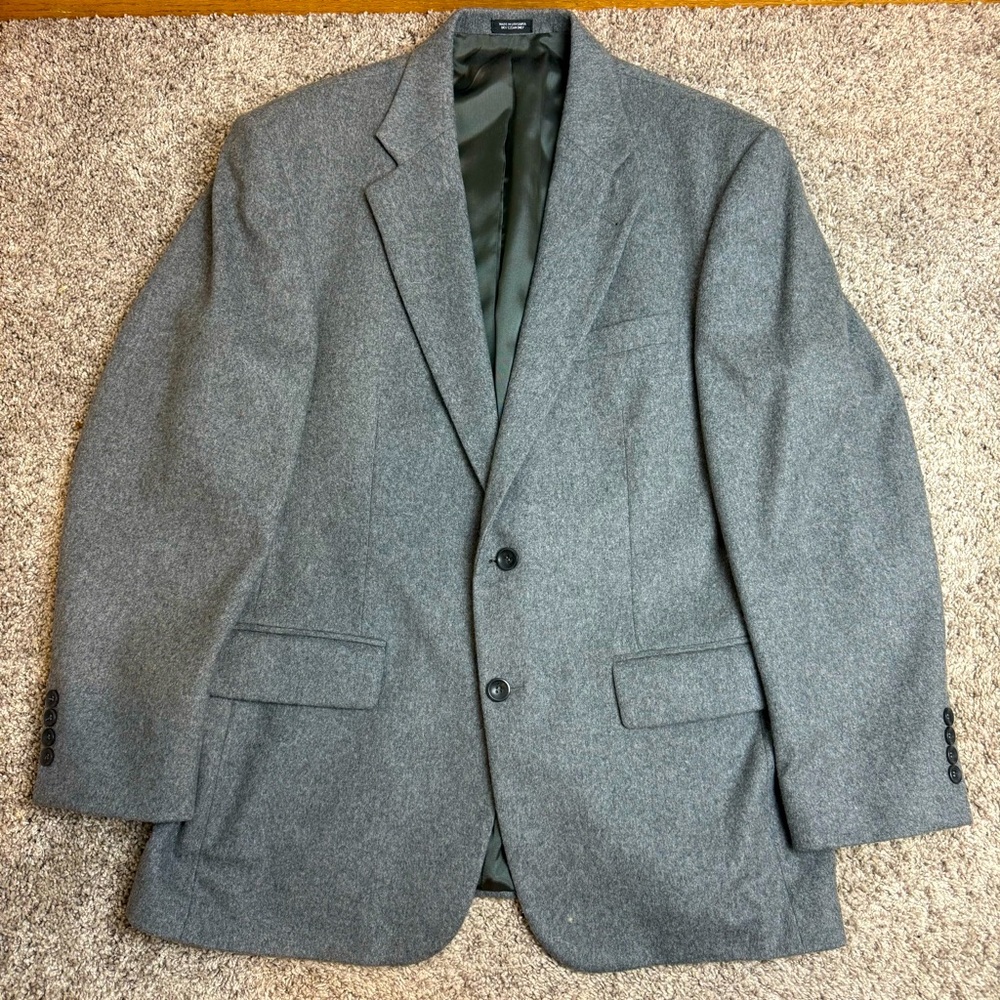 Oscar de La Renta Men's Cashmere Wool Blend Blazer Gray Sport Coat Size 42R